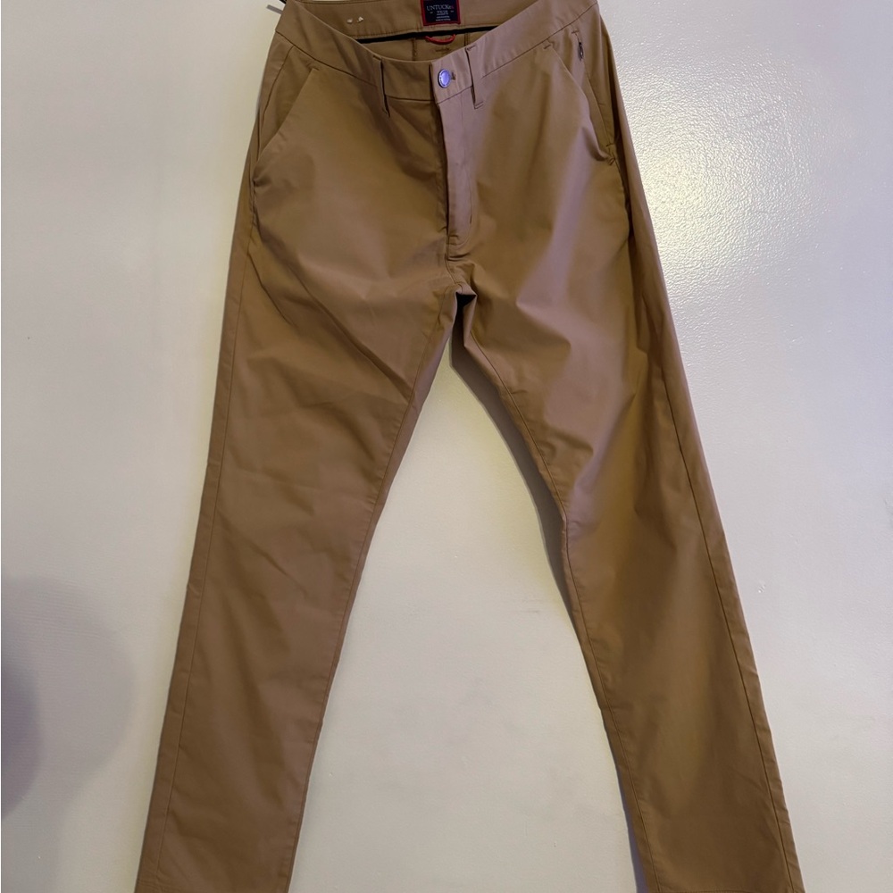 UNTUCKit Tan Chinos Classic Fit Cotton Blend